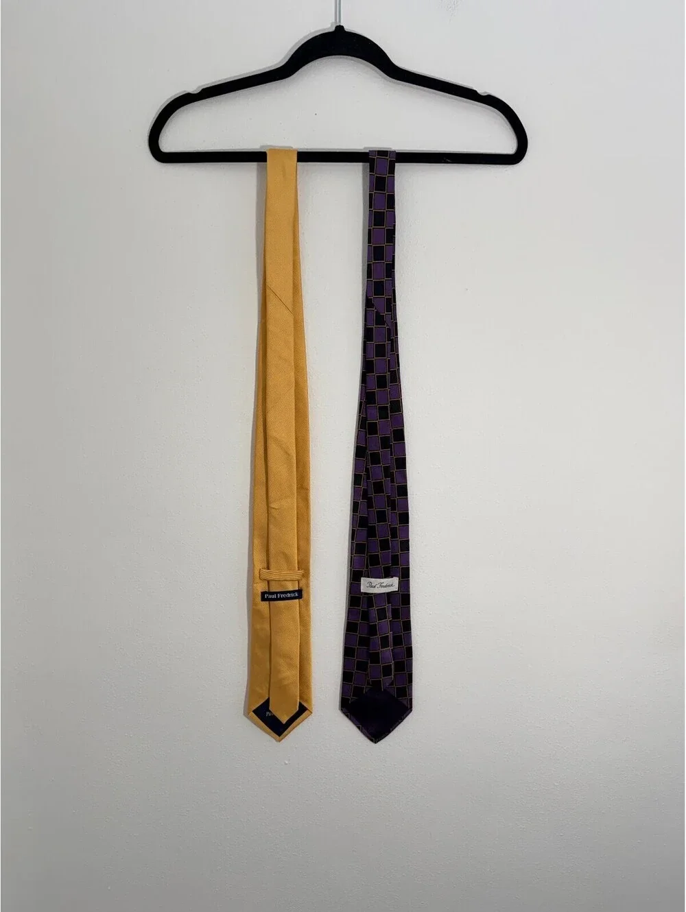 Paul Fredrick 100% Silk 2 Tie Geometric Purple Gold Men’s Neckties